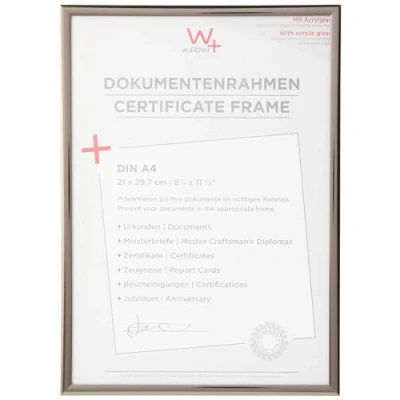 Abbildung von walther design Bilderrahmen stahl 21 x 29,7 cm (DIN A4) mit Kunstglas, New Lifestyle Kunststoffrahmen KVX130D