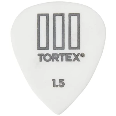 Abbildung von Dunlop Tortex T3 Gitarrenplektrum / Picks mit scharfer Spitze 1.5 mm weiß