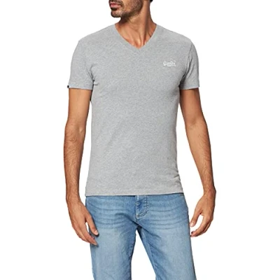 Abbildung von Superdry Vintage LOGO VEE TEE Tshirt basic, Herren, Größe: Small, Grey marl