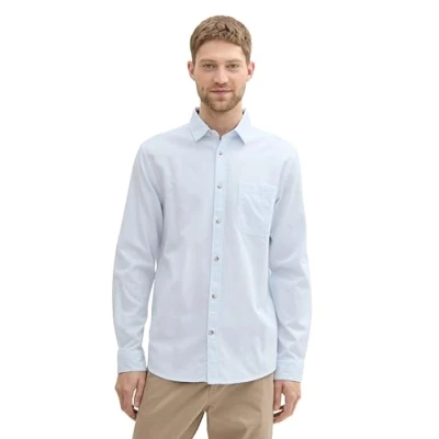Abbildung von TOM Tailor Strukturiertes MIT Brusttasche Hemd, Herren, Größe: XXL, Blue small structure