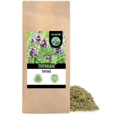 Abbildung von Thymian getrocknet (500g), gerebelt, 100% rein und naturbelassen zur Zubereitung von Gewürzmischungen Tee