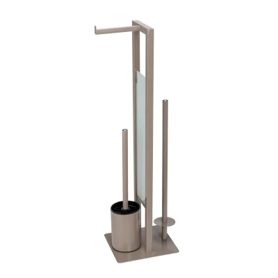 Abbildung von WENKO WC Garnitur &quot;Rivalta&quot;, aus Glas Polypropylen, taupe, Platte Sicherheitsglas