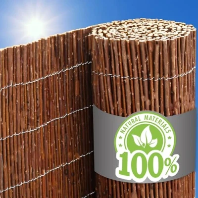 Abbildung von urfence Deine Oase: 100x600 Balkon Sichtschutz Gartenzaun Weidenzaun Balkonverkleidung Wetterfest Sichtschutzmatte Weide Sonnenschutz Sichtschutzzaun Garten Terrasse Weidenmatte Rollzaun Holzzaun