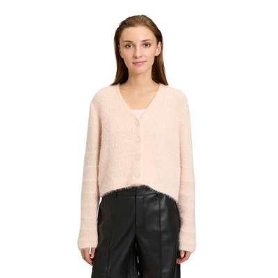 Abbildung von Cartoon MIT Knopfleiste Strickjacke, Damen, Größe: 40, Rose melange