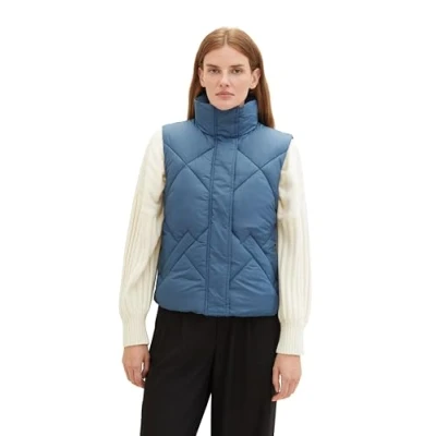 Abbildung von TOM Tailor Puffer Weste, Damen, Größe: Medium, Stormy sea blue