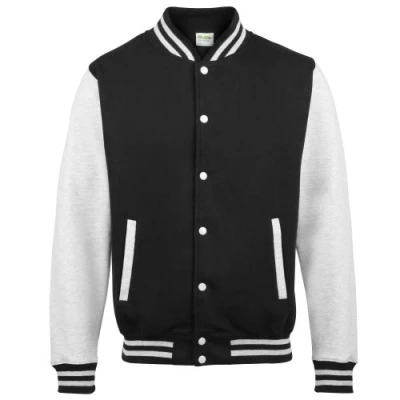 Abbildung von Build Your Brand Herren BB004 Basic College Jacket Jacke, Black/Heather Grey, M