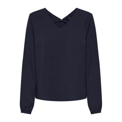Abbildung von ONLY Damen Onlnova Life Elite L/S Mallory Top Solid Bluse, Night Sky, Large