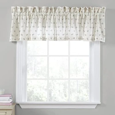 Abbildung von Laura Ashley Harper Collection Stilvoller Volant Vorhang in Premium Hotelqualität, schicke, dekorative Fensterdekoration für Zuhause, 218,4 x 38,1 cm, Salbeigrün