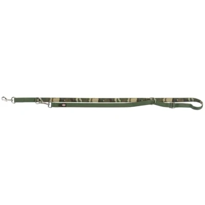 Abbildung von TRIXIE Hundeleine Premium LXL, 2,00 m 25 mm in Camouflage/waldgrün verstellbare Leine mit belastbaren Gurtband für große bis sehr Hunde 1987723