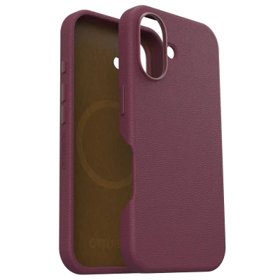 Abbildung von Apple iPhone 16 Hülle MagSafe Kunstleder OtterBox Hard Case/Backcover Handyhülle Rot Shockproof/Stoßfest