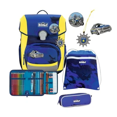 Abbildung von Scout Alpha SET 4TEILIG Federmäppchen für Kinder, Größe: One Size, Blue police