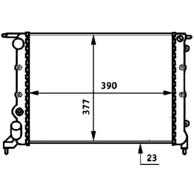 Abbildung von MAHLE ORIGINAL CR 488 000S Kühler, Motorkühlung für Fahrzeuge ohne Klimaanlage 390 377 23 Kühlrippen mechanisch gefügt RENAULT: CLIO 1
