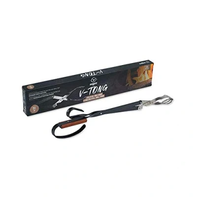 Abbildung von MOESTA BBQ 10503 Grillzange V Tong 51 cm Servierzange mit Holzgriff Multifunktionale Fleischzange Flaschenöffner