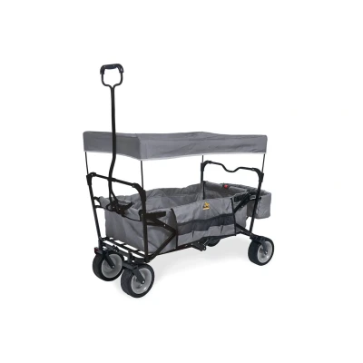 Abbildung von Pinolino Klappbollerwagen Paxi, faltbar, inkl. Sonnendach, Hecktasche und Tragetasche, PU Bereifung, Tragfähigkeit 70 kg, grau