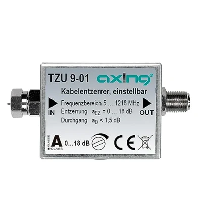 Abbildung von Axing TZU 9 01 Kabelentzerrer 5 1218 MHz CATV Kabelfernsehen DVB C T einstellbar