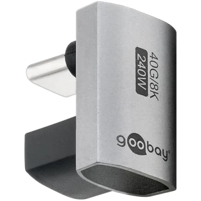 Abbildung von goobay USB C Adapter 240W 40 Gbit Verlängerung 180 U Form USB4 (Stecker auf Buchse) / 4.0 Adpter 8K@60 Hz, abwärtskompatibel 3.1, 2.0/74445