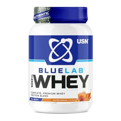 Abbildung von USN Blue Lab 100% Whey (908g) Protein Hochwertige Proteine Gesalzenes Karamell