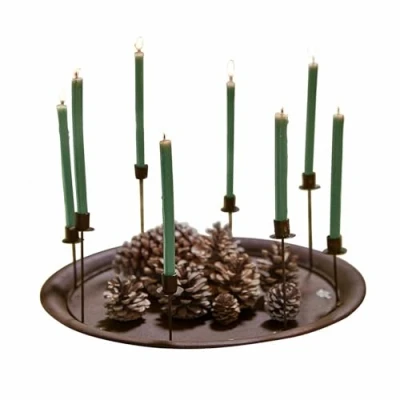 Abbildung von Loberon Kerzentablett Ophéline, Rustikale Rost Optik, Nostalgischer Charme, für 8 Kerzen, Großzügige Deko Fläche, Dekoration, Kerzenständer, Eisen, antikbraun