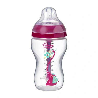 Abbildung von Tommee Tippee Babyflasche Advanced Anti Kolik, Superweicher Sauger, 3+ Monate, 340ml, Rosa mit Dekorationen
