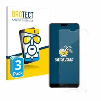 Abbildung von BROTECT Schutzglas für Huawei P20 Pro (3 Stück) Schutzfolie Panzer Folie Glas [Extrem Kratzfest 9H, Anti Fingerprint, Ultra Transparent]