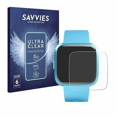 Abbildung von Savvies 6 Stück Schutzfolie für Fitbit Versa Lite Edition Displayschutz Folie Ultra Transparent