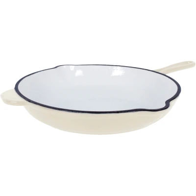 Abbildung von ECHTWERK Bratpfanne mit Emaille Beschichtung, Gusseisen, Ausgießer, für Backöfen, Grill, BBQ und Induktion, Ø 26,5 cm