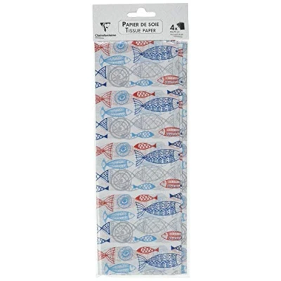 Abbildung von Clairefontaine 393822AMZC Set mit 40 Blätter Seidenpapier gefaltet 50x70cm 18g, Fisch, 1