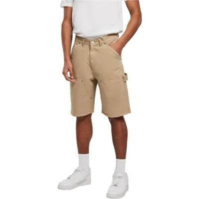 Abbildung von Urban Classics Double KNEE Carpenter Shorts, Herren, Größe: 32x32, Unionbeige