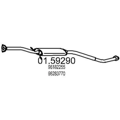 Abbildung von MTS 01.59290 Mittelschalldämpfer 1250 DAEWOO: Lanos Limousine, Schrägheck