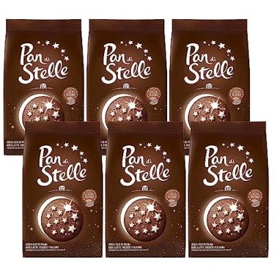 Abbildung von MULINO BIANCO Pan di stella Italienische Schokoladenkekse mit gefrorenen Sternen 350g x 6 pakete (Pan stella, x6)