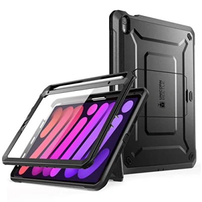 Abbildung von SUPCASE für iPad Mini 7 Hülle A17 Pro 2024 Bumper Case 360 Grad Schutzhülle [UBPro] Unterstützt Apple Pencil Aufladen mit Displayschutz &amp; Stifthalter Ständer 7th/6th 8.3&#039;&#039; (Schwarz)