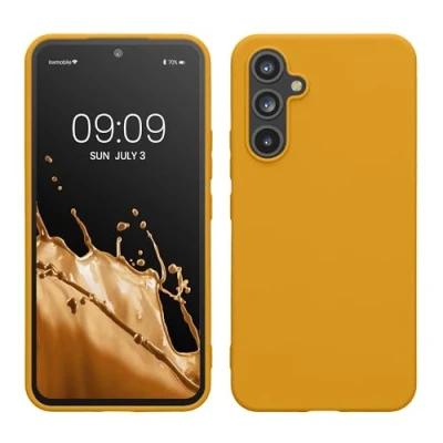 Abbildung von kwmobile Hülle kompatibel mit Samsung Galaxy A54 5G TPU Silikon Handyhülle Schutzhülle stoßabsorbierend flexibel Case in Honiggelb