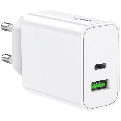 Abbildung von revolt Ladegerät USB C: &amp; Notebook Netzteil mit C PD und A QC, bis 30 Watt, weiß (Netzteil Ladegeräte, Mini Netzteil, Ladestation)