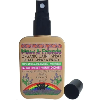 Abbildung von &quot;Mew &amp; Friends Katzenminze Spray für Katzen, hergestellt in Großbritannien, 100% natürlich und biologisch, aus nachhaltiger Landwirtschaft, EIN perfektes Katzenspielzeug Katzensnack