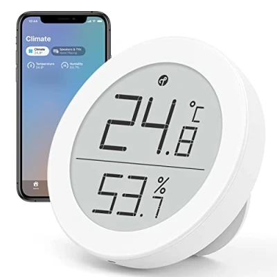 Abbildung von Qingping Thermometer Hygrometer Sensor funktioniert mit HomeKit (funktioniert nur iOS) über Thread oder Bluetooth, kabellosem Innentemperatur und Feuchtigkeitsmonitor E Ink Display