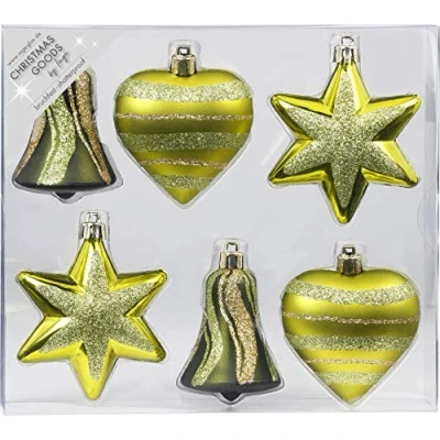 Abbildung von INGE GLAS® Christbaumschmuck Inge&#039;s Weihnachtskugeln 6 Stück 9 cm Olivgrün, Kunststoff, bruchfest, Baumdekoration, Baumschmuck, Weihnachtsdekoration
