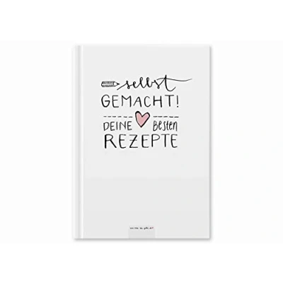 Abbildung von Eine der Guten Verlag Notizbuch Rezeptbuch zum Selberschreiben selbst gemacht!, DIY Kochbuch Weiß, kreatives Geschenk, Premium Hardcover, 17x24 cm