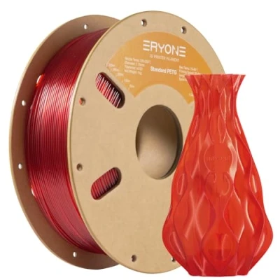 Abbildung von ERYONE PETG Filament 1.75 mm, 3D Drucker PETG, +/ 0.03 1 kg Spule, Transparent rot