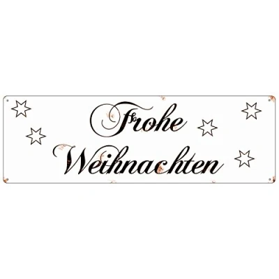 Abbildung von METALLSCHILD Shabby Vintage Blechschild Frohe Weihnachten 1 Winter Schnee