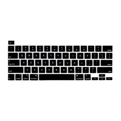 Abbildung von MiNGFi Englisch QWERTY Silikon Tastatur Schutz Abdeckung für MacBook Pro 16&quot; M1 (2019+) Modell A2141 13&quot; (2020+) A2338 A2289 A2251 US/ANSI Tastaturlayout Schwarz