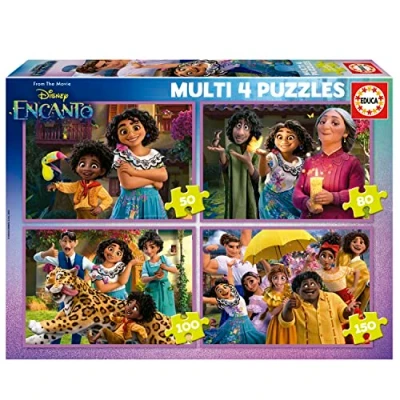 Abbildung von Educa Puzzleset mit 50/80/100/150 Teilen Disney Encanto, 4in1, Puzzle für Kinder ab 5 Jahren (19581)