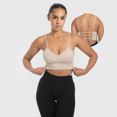 Abbildung von Smilodox Sportbh mit leichter Stützkraft, Damen, Größe: Small, Beige