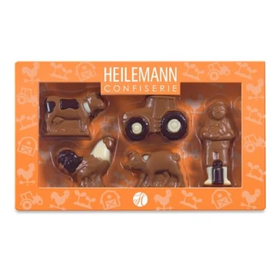 Abbildung von Heilemann Bauernhof Schokoladen Figuren Geschenkpackung Vollmilch Schokolade, 100 g