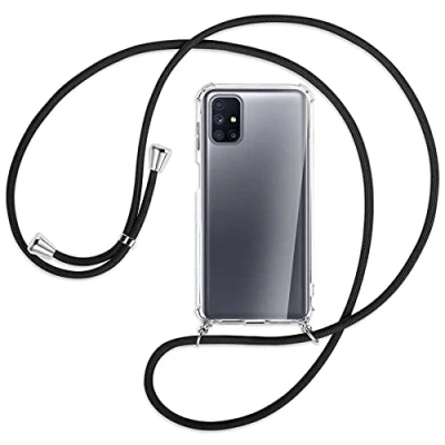 Abbildung von mtb more energy® Handykette kompatibel mit Samsung Galaxy M51 (SM M515, 6.7&#039;&#039;) schwarz Smartphone Hülle zum Umhängen Anti Shock Full TPU Case