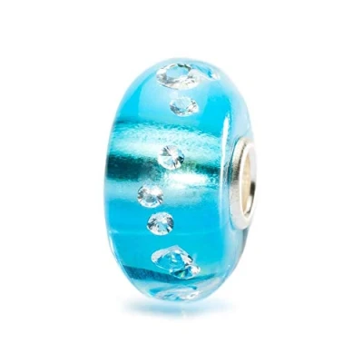 Abbildung von Trollbeads Damen Bead Muranoglas Diamanten Eisblau 925 Sterling Silber TGLBE 00040