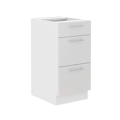 Abbildung von Küchen Preisbombe Auszugsunterschrank 40 Küche Lara Weiß Hochglanz + Küchenzeile Küchenblock Soft Close