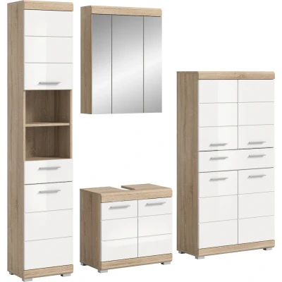Abbildung von INOSIGN Badmöbel Set &quot;Siena, 4 teilig, bestehend aus:&quot;, (Set), Hochschrank, Waschbeckenunterschrank, Spiegelschrank, Midischrank