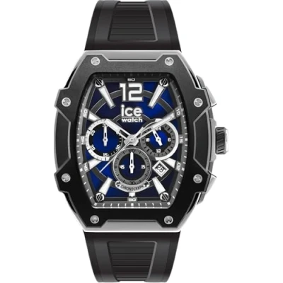 Abbildung von Ice WATCH boliday Black Blue Silver Steel Schwarze Herrenuhr mit Silikonarmband 024364 (Large)