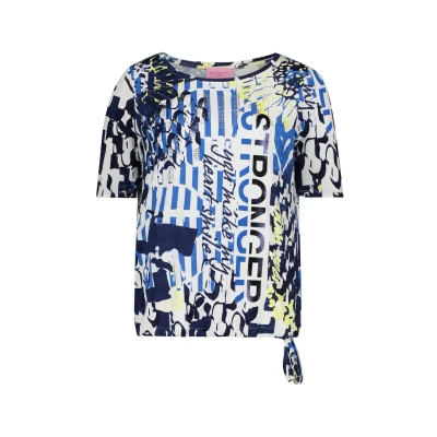 Abbildung von Betty Barclay Casualmit Tunnelzug Tshirt print, Damen, Größe: 36, Weiß dunkelblau