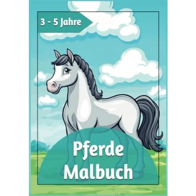 Abbildung von Pferde Malbuch: 24 kinderfreundliche Pferdebilder zum Ausmalen für Kinder im Alter von 3 5 Jahren